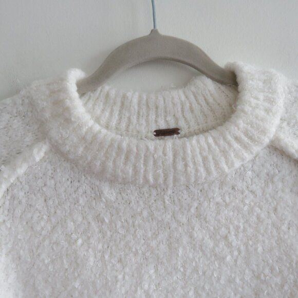 FREE PEOPLE Solid Cocoon Solid Crew Sweater Jumper in Ivory Neutral - Size XS - Picture 4 of 14
